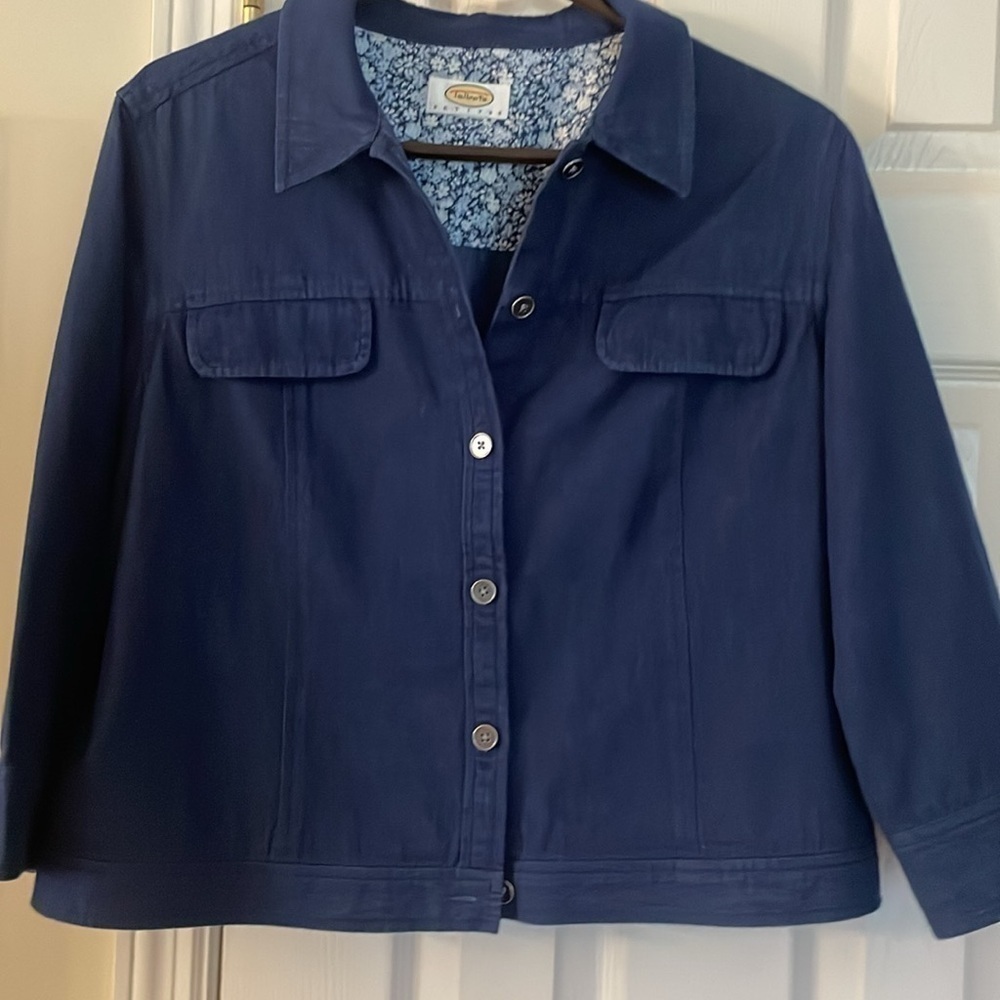 Talbot vintage large petite denim cropped chambray jacket - Picture 3 of 7
